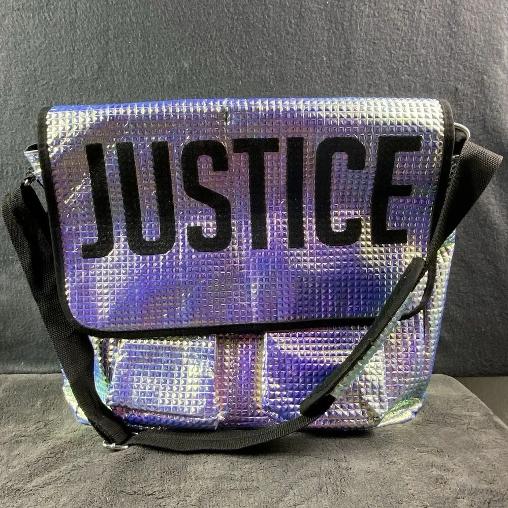 Justice Rainbow Messenger Bag Girls Shoulder Crossbody Y2K Sparkle School Retro
